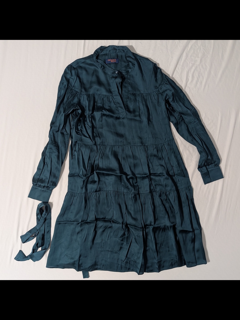Trussardi Jeans Women's Teal Long Sleeve Belted Mini Dress Size 38
